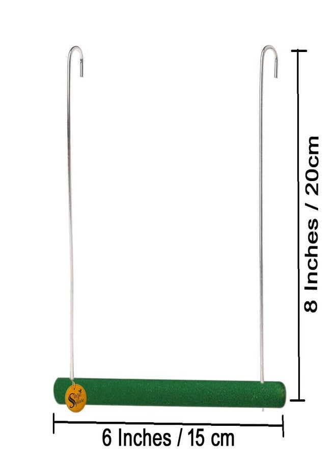 Sage Square Playful Natural Perch Wood Swing Toy Cage Hanging Platform, Climbing, Training, Workout Sand Perch for Birds (Large) (Pack of 2) - Image 3